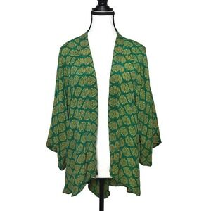Indie Ella Ashka Recycled Silk Saree Kimono Cardigan OS Boho Lagenlook Coastal